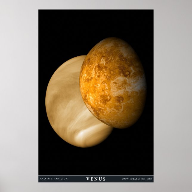Venus with Visible and Radar Illumination Poster (Front)