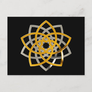 Venusblume Duo Gold Silver   black Postcard