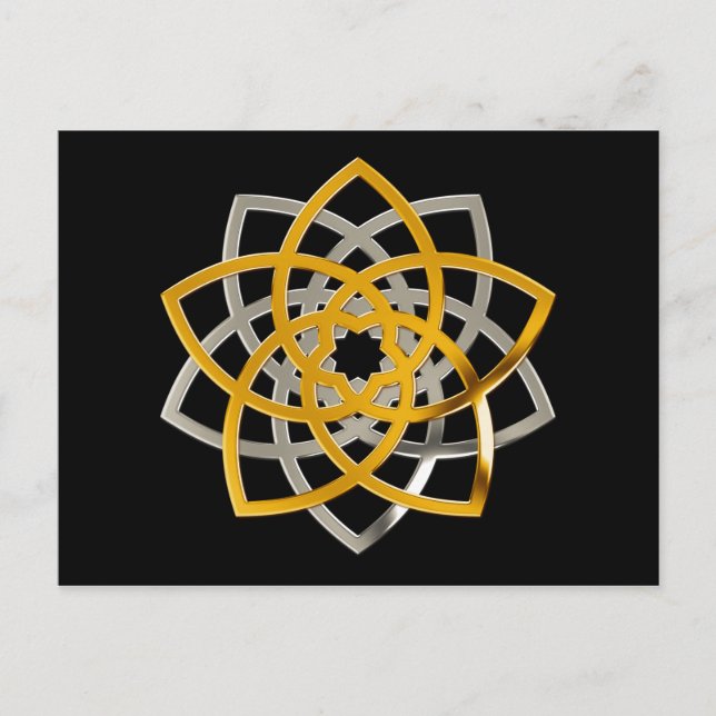 Venusblume Duo Gold Silver | black Postcard (Front)