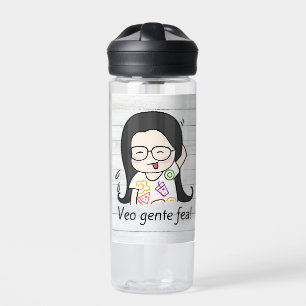 veo gente fea water bottle