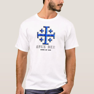 Ver 4 – Jerusalem Cross – Opus Dei - Clear Bac T-Shirt