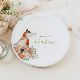VERA Eucalyptus Greenery & Terracotta Floral Fox Paper Plate