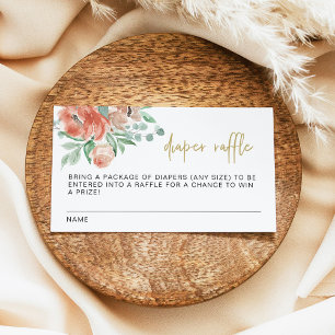 VERA Greenery Terracotta Floral Diaper Raffle Card