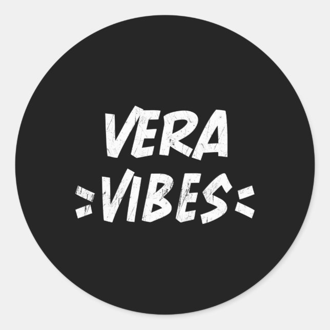 Vera S Squad Family Reunion First Last Name Tea Classic Round Sticker (Front)