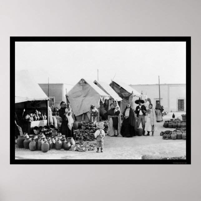 Veracruz, Mexico Pottery Market 1903 Poster (Front)