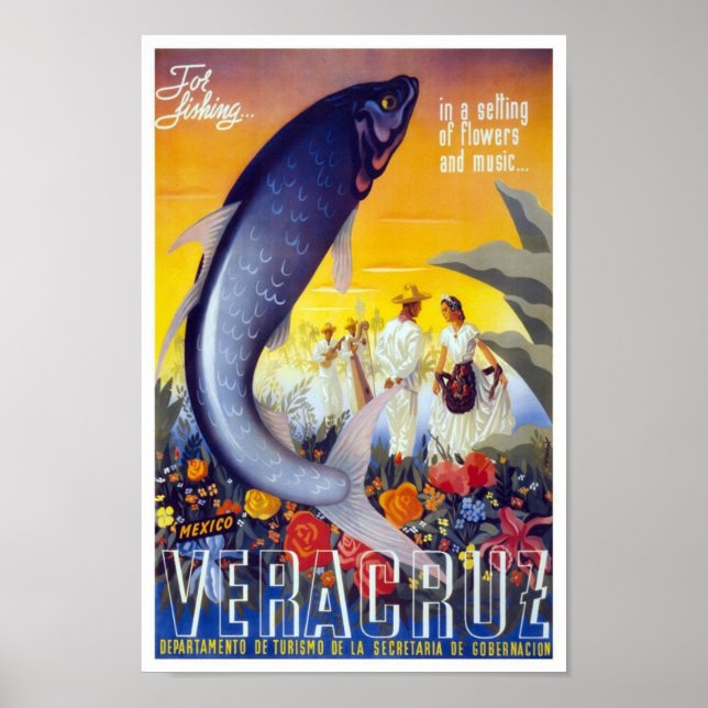 Veracruz Mexico Vintage Travel Poster (Front)