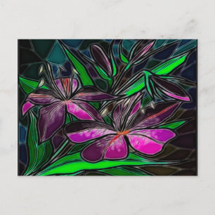Veranda Stain Glass Folk Art Postcard