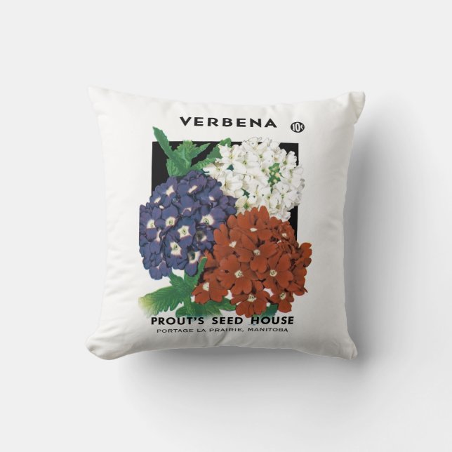 Verbena Seed Packet Label Cushion (Front)