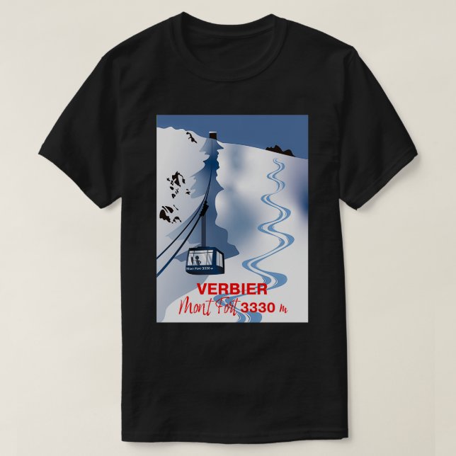 Verbier Mont Fort 3330m Switzerland T-Shirt (Design Front)