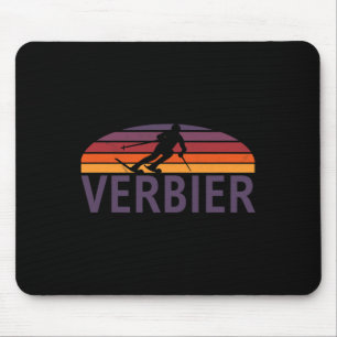Verbier Swiss Switzerland Ski Resort Snowboarding Mouse Pad