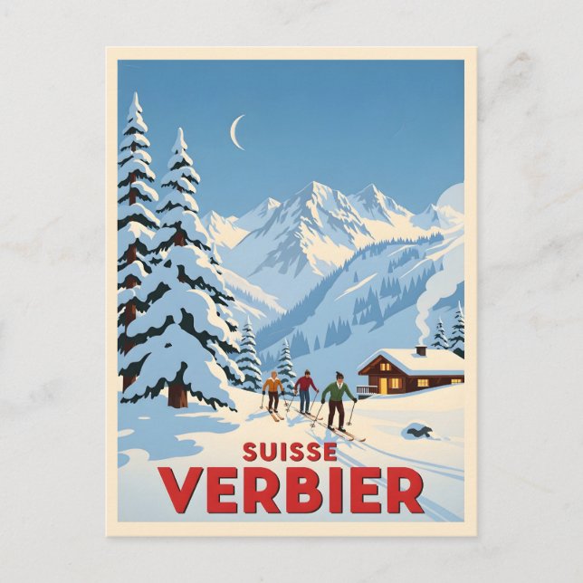 Verbier, Switzerland – Alpine Ski Resort Postcard (Front)