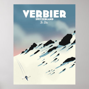 Verbier Switzerland ski Poster