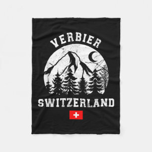 Verbier Switzerland Ski Resort Alps Alpine Skiing  Fleece Blanket