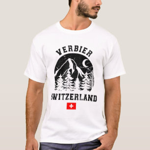 Verbier Switzerland Ski Resort Alps Alpine Skiing  T-Shirt