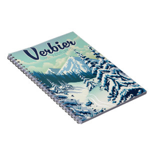Verbier Switzerland Travel poster Notebook