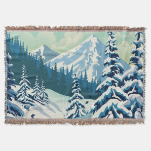 Verbier Switzerland Travel poster Throw Blanket