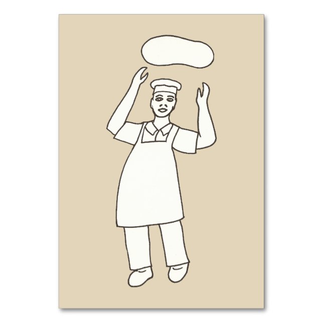 Verbs Tossing Chef Pizza Reading Flashcards Table Number (Front)