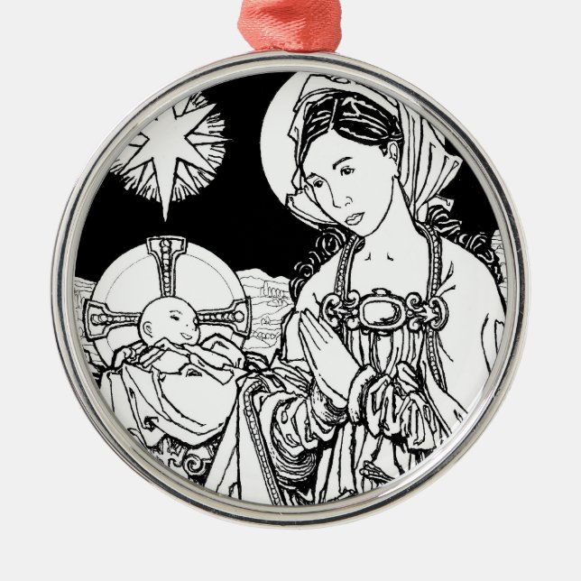 Verbum Caro Factum Est Metal Tree Decoration (Front)