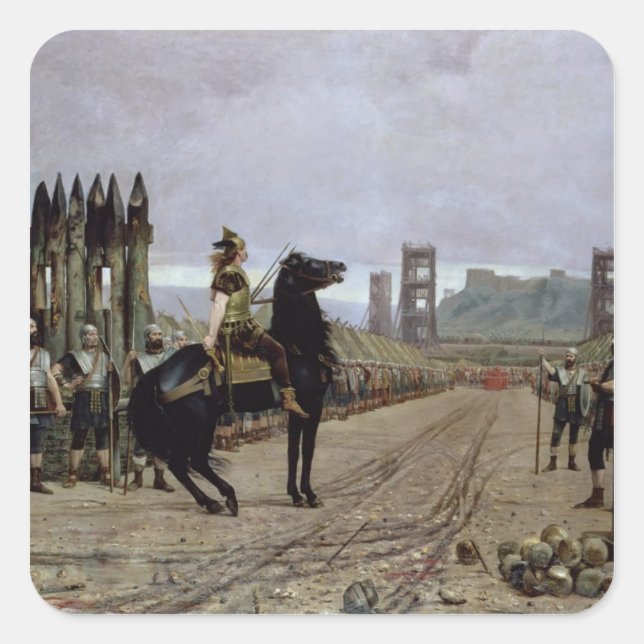 Vercingetorix  before Caesar, 52 BC, 1886 Square Sticker (Front)