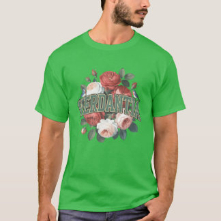 Verda Floral Emblem with Birds Design family T-Shirt