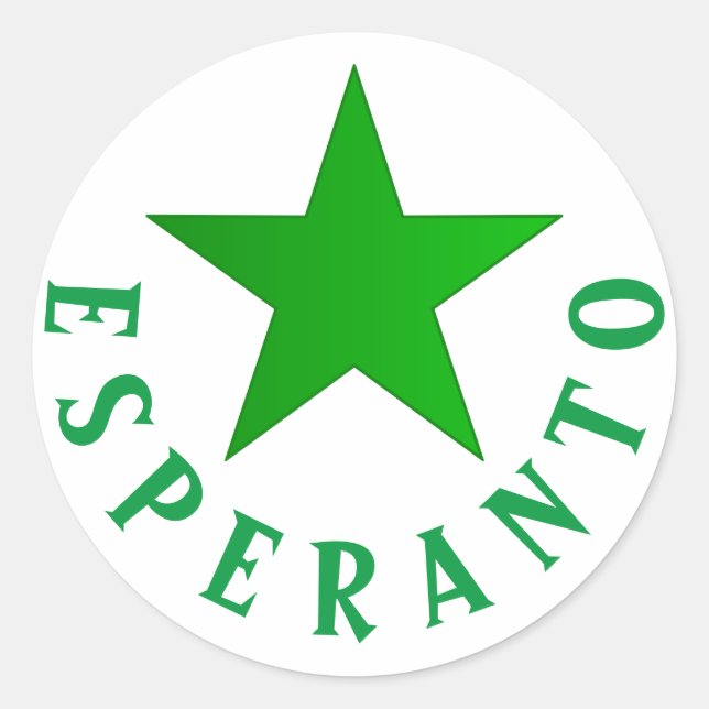 Verda Stelo (Esperanto Star) Classic Round Sticker (Front)