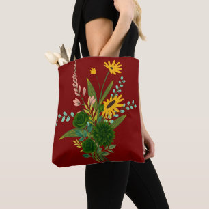 Verdant Bloom – Artistic Botanical Bouquet Tote Bag