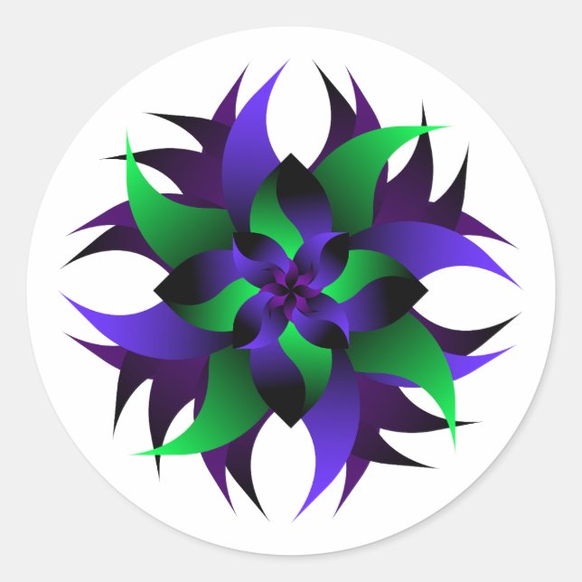 Verdant Bloom Classic Round Sticker (Front)