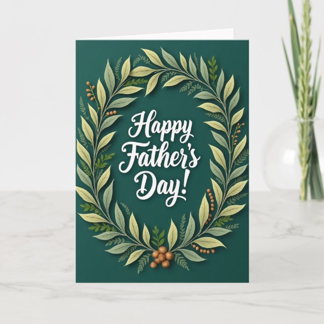 Verdant Fathers Day Greeting Card (Front)