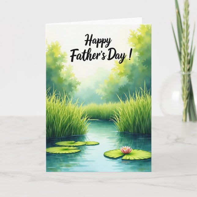 Verdant Fathers Day Waterscape Card (Front)