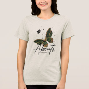“Verdant Flight” “Botanical Butterfly” “Emerald Wh Tri-Blend Shirt