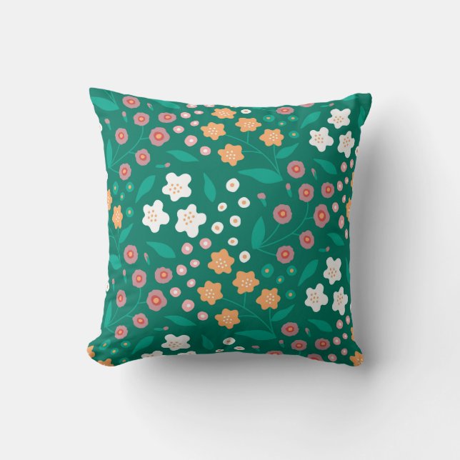 Verdant Floral Harmony Cushion (Front)