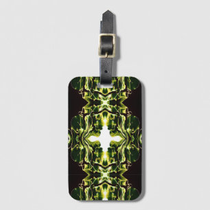 Verdant Green Abstract Acrylic Paint Pour Art Luggage Tag
