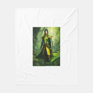 "Verdant Guardian: The Nature's Sentinel" Fleece Blanket