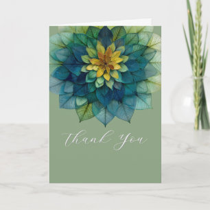 Verdant Harmony Leaf Mandala Card