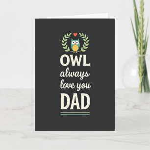 Verdant Owl Fathers Day Card
