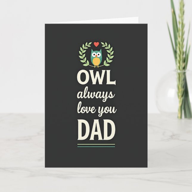Verdant Owl Fathers Day Card (Front)