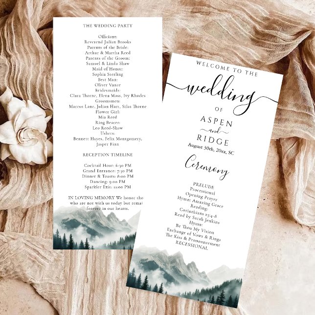 Verdant Peaks Mountain Wedding Program (Creator Uploaded)