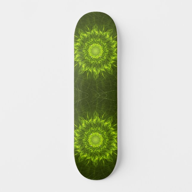 Verdant Pulse – The Bloom of Energy Skateboard (Front)