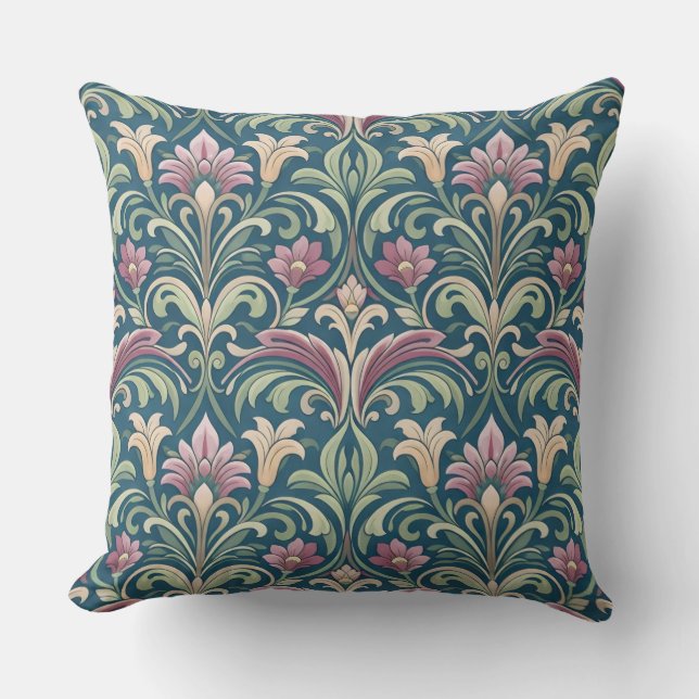 Verdant Reverie Floral Cushion (Front)
