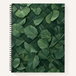Verdant Rhythm: Tropical Leaf Grid Notebook