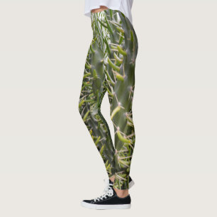 "Verdant Sentinels: The Prickly Majesty of Cactus Leggings