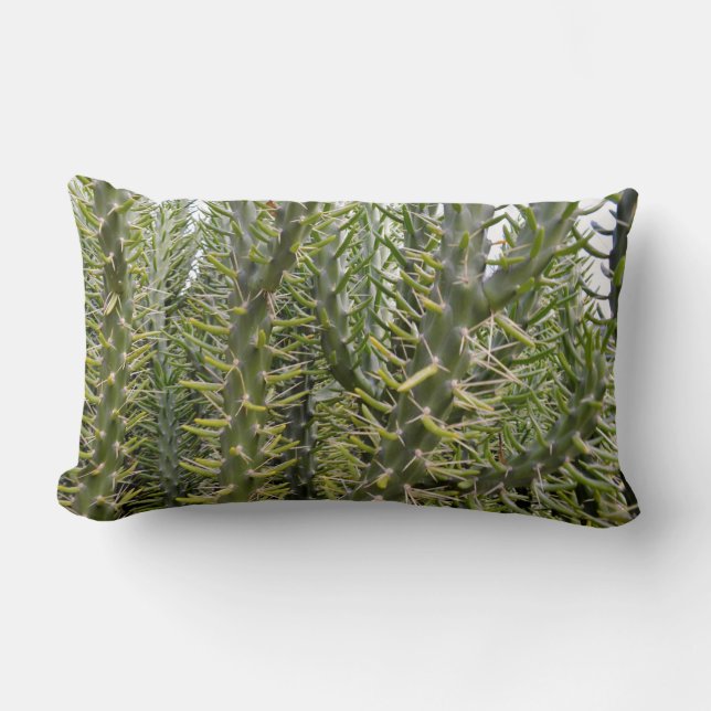 "Verdant Sentinels: The Prickly Majesty of Cactus  Lumbar Cushion (Front)
