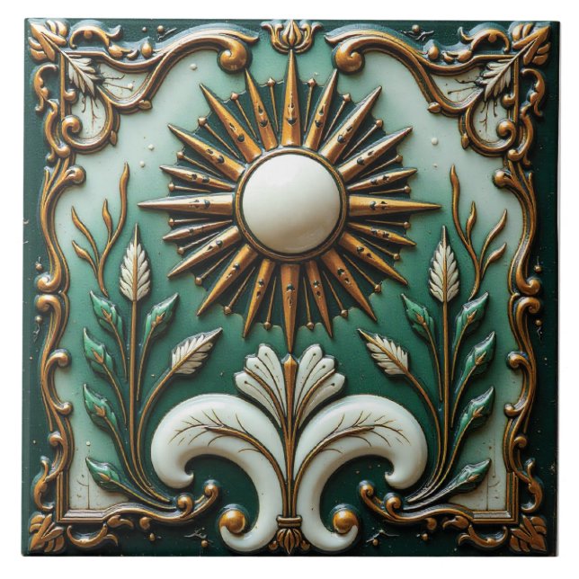 Verdant Solstice Ceramic Tile (Front)
