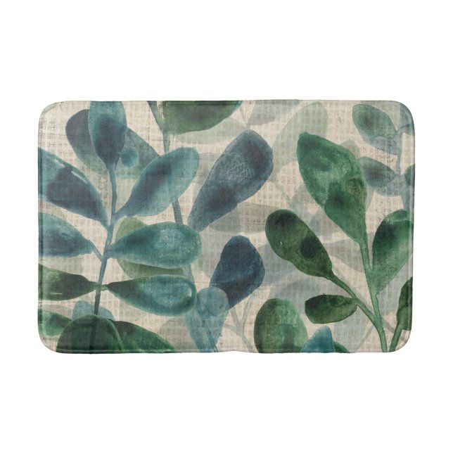 Verdant Sophistication - Tropical Leaves Bath Mat (Front)