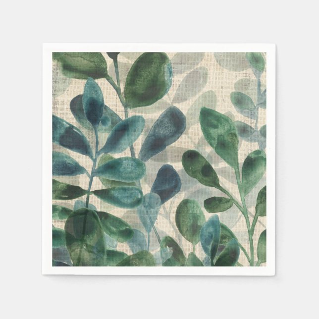 Verdant Sophistication - Tropical Leaves Napkin (Front)