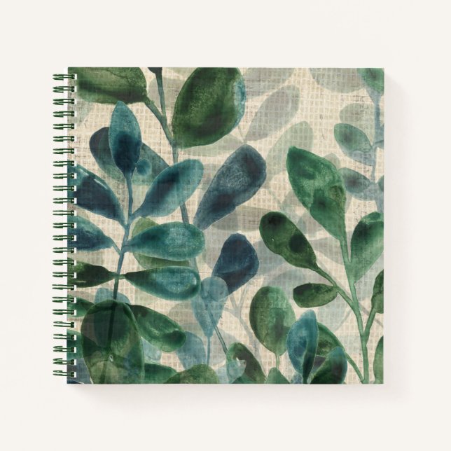 Verdant Sophistication - Tropical Leaves Notebook (Front)