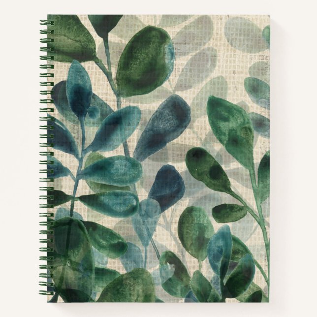 Verdant Sophistication - Tropical Leaves Notebook (Front)