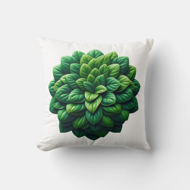 Verdant Spiral Bloom Cushion (Front)