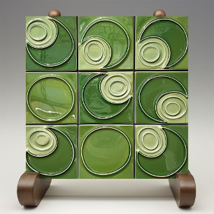 Verdant Swirl Faux Relief Ceramic Tile