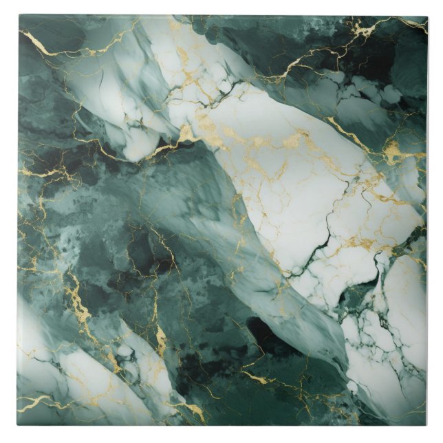 Verdant Vein Gold Marble Tile (Front)